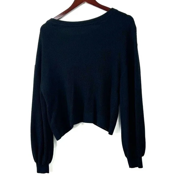 Lululemon Women Reversible Crossover Sweater Black Size 10 M/L Boxy Comfy 1401T3 - Picture 7 of 12